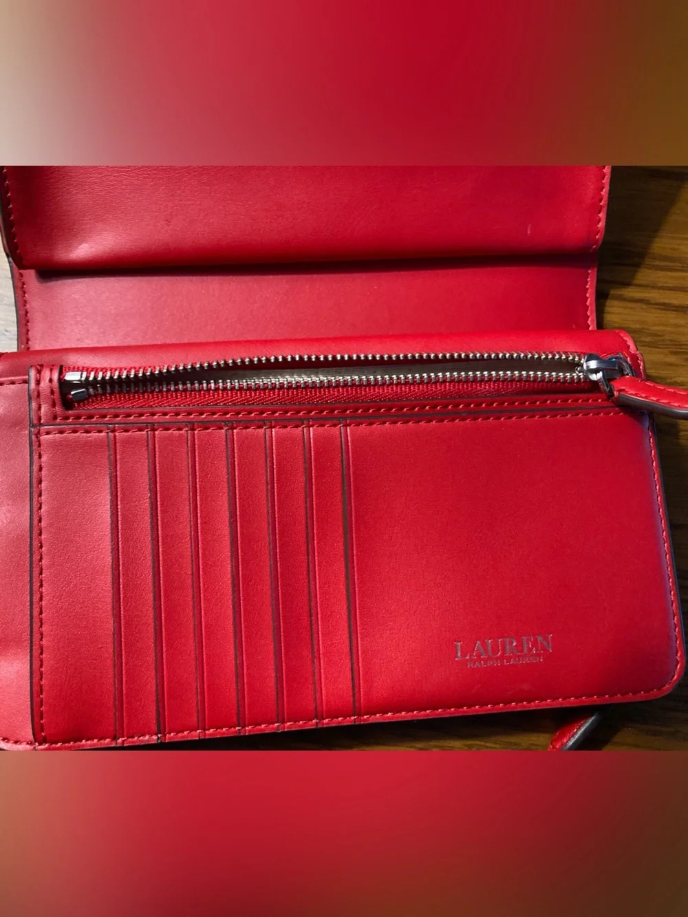 LAUREN Ralph Lauren Crosshatch Leather Tech Wristlet New Without Tags